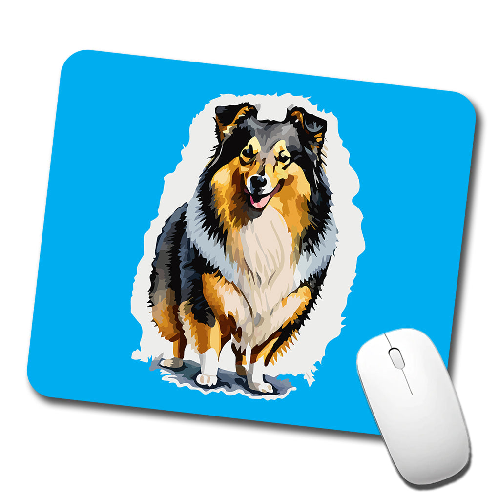 Shetland Sheepdog Standing Low Profile Mouse Pad Mat