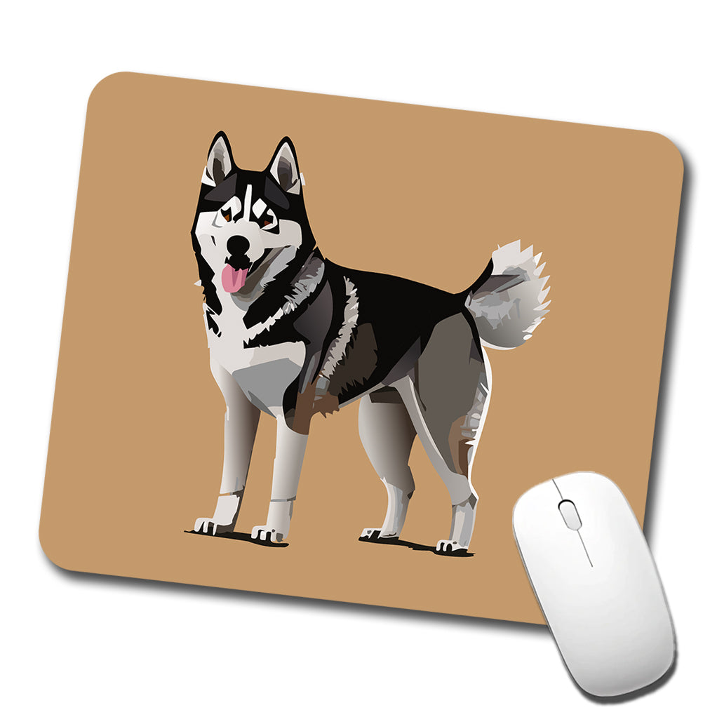 Siberian Husky Dog Standing Low Profile Mouse Pad Mat