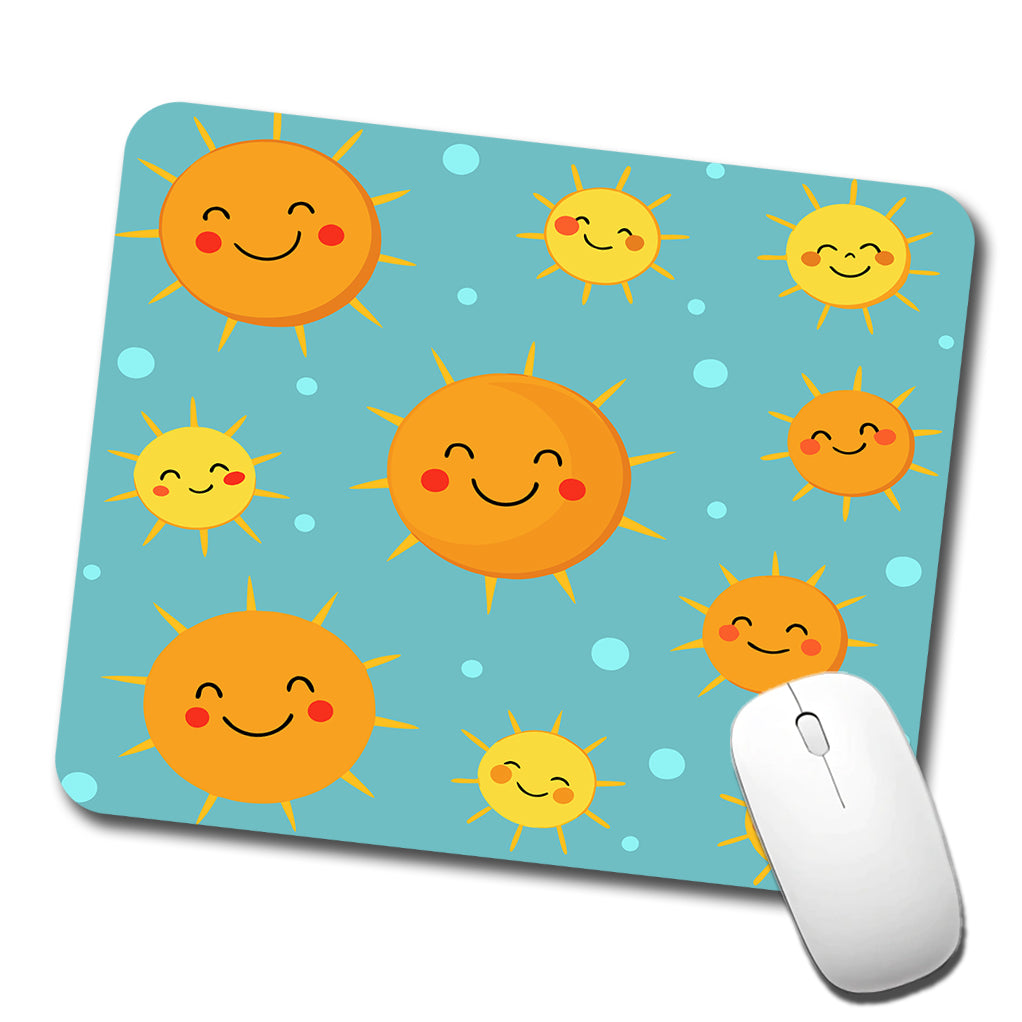Smiling Suns Cute Low Profile Mouse Pad Mat
