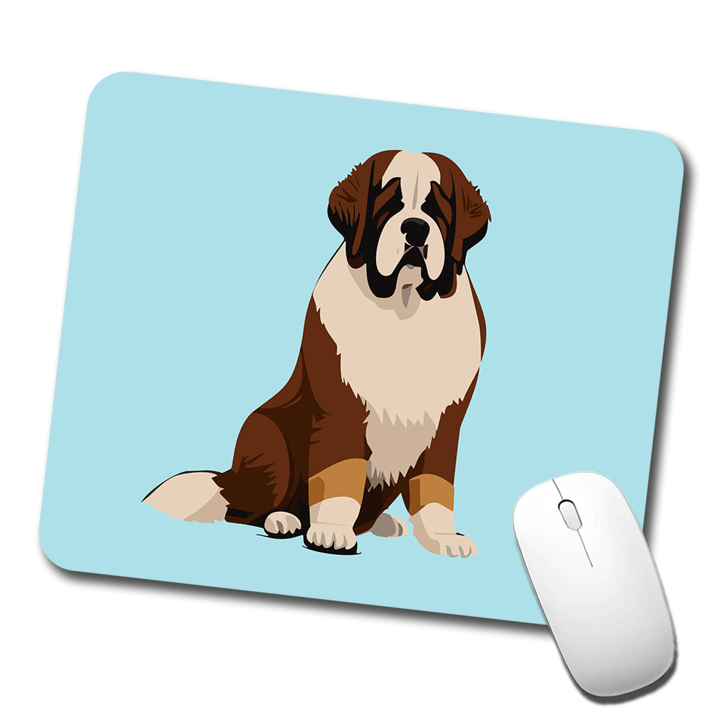 St Bernard Dog Sitting Low Profile Mouse Pad Mat