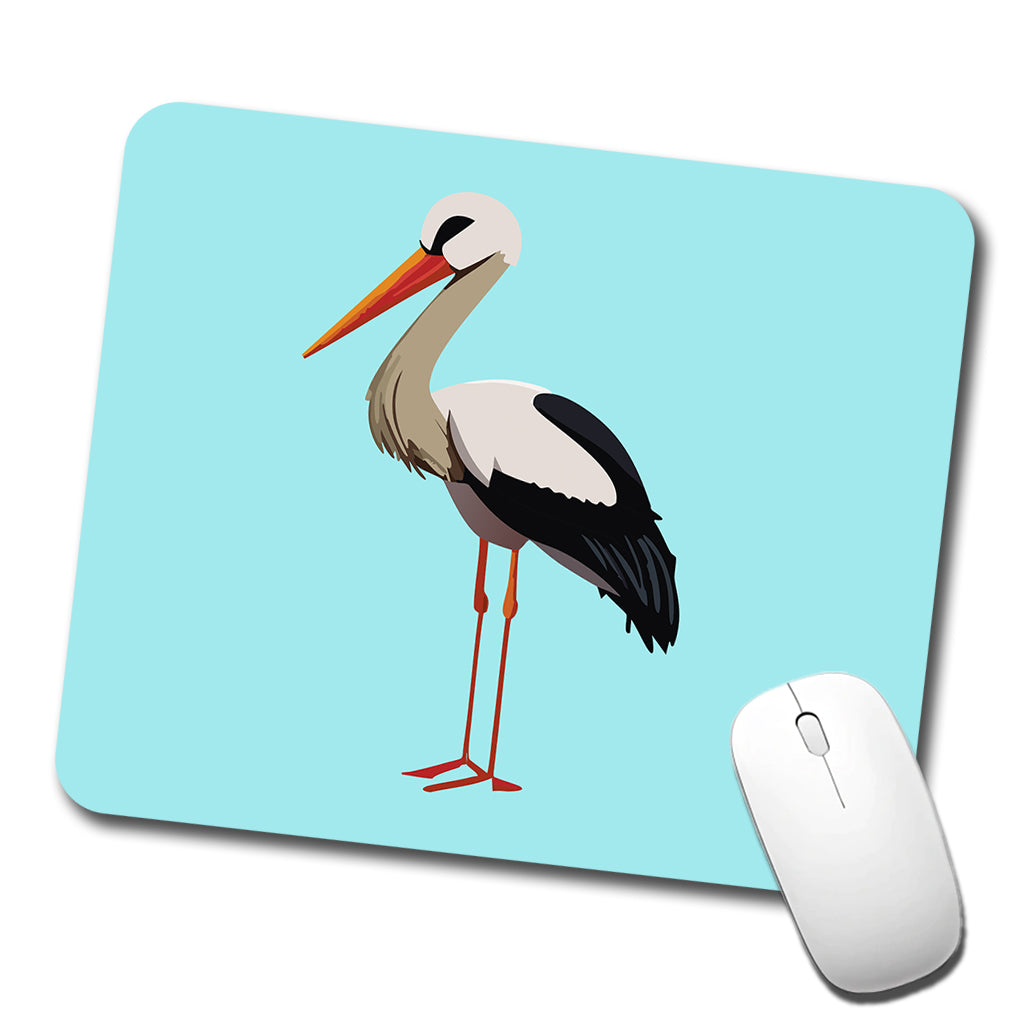 Stork Bird Profile Low Profile Mouse Pad Mat