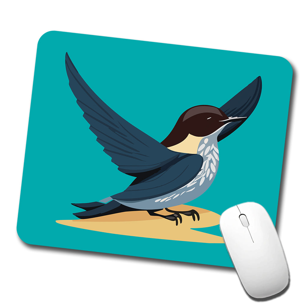 Swallow Bird Blue Low Profile Mouse Pad Mat