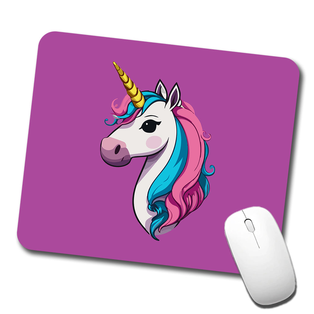 Unicorn Head Beautiful Low Profile Mouse Pad Mat