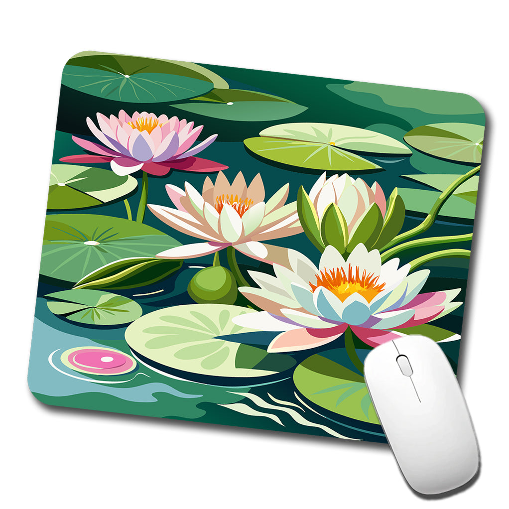 Water Lilies Lily Pond Low Profile Mouse Pad Mat