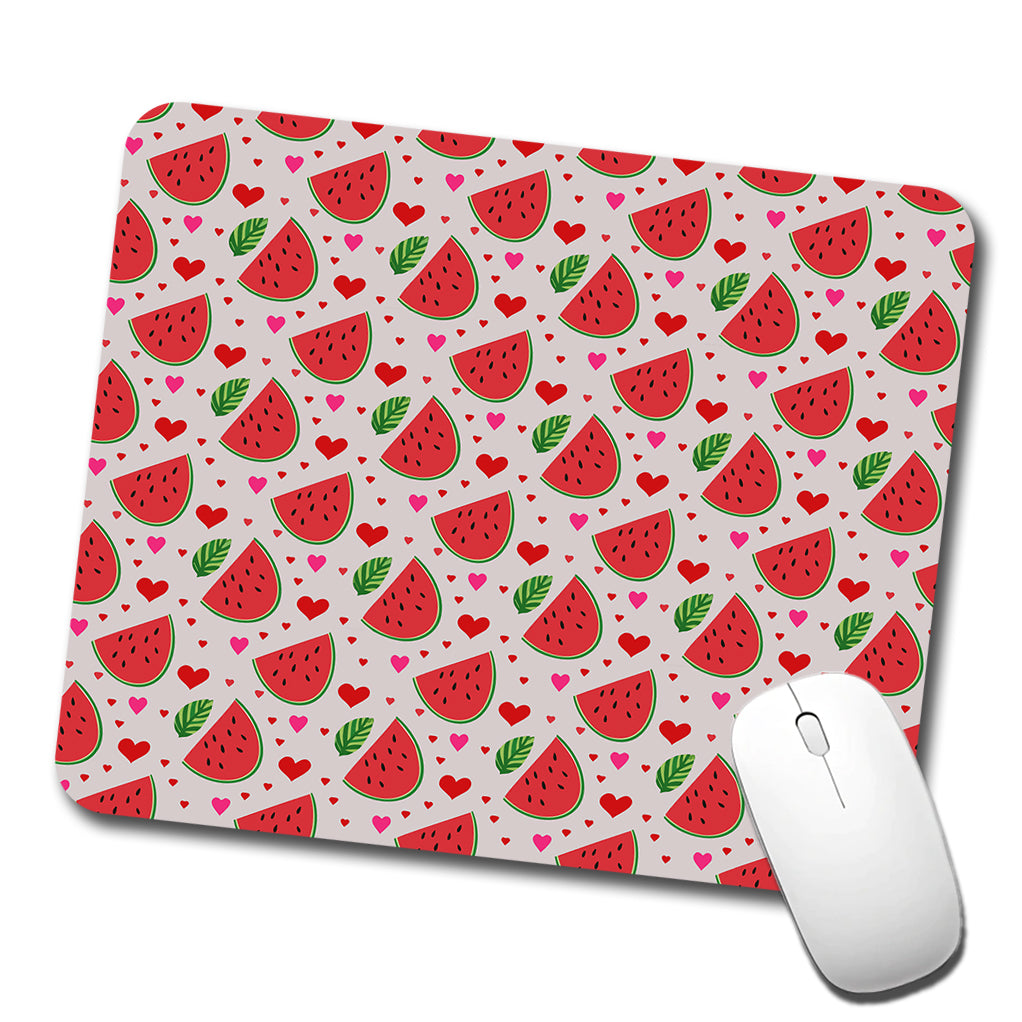 Watermelon Hearts Pattern Low Profile Mouse Pad Mat