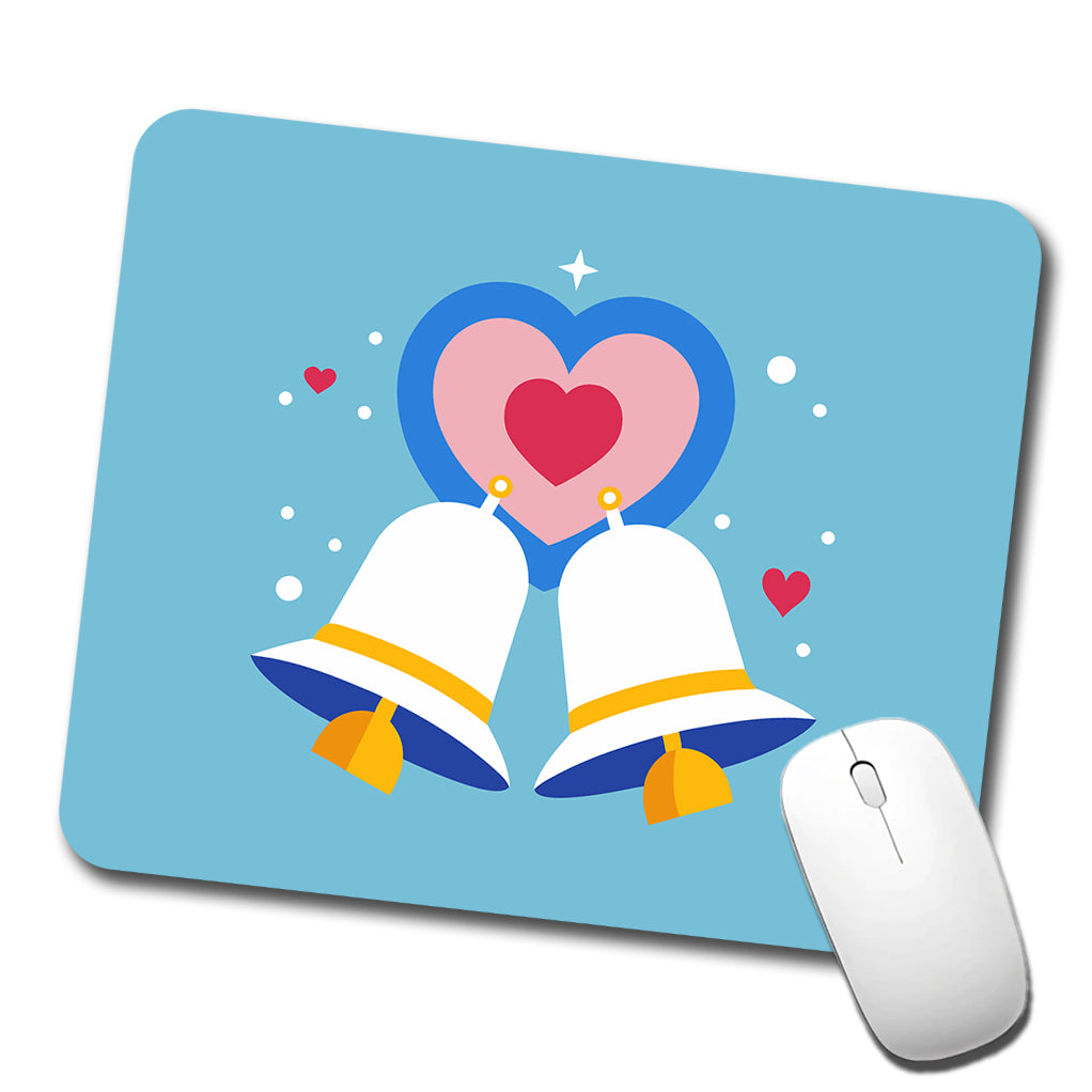 Wedding Bells Heart Love Marriage Low Profile Mouse Pad Mat