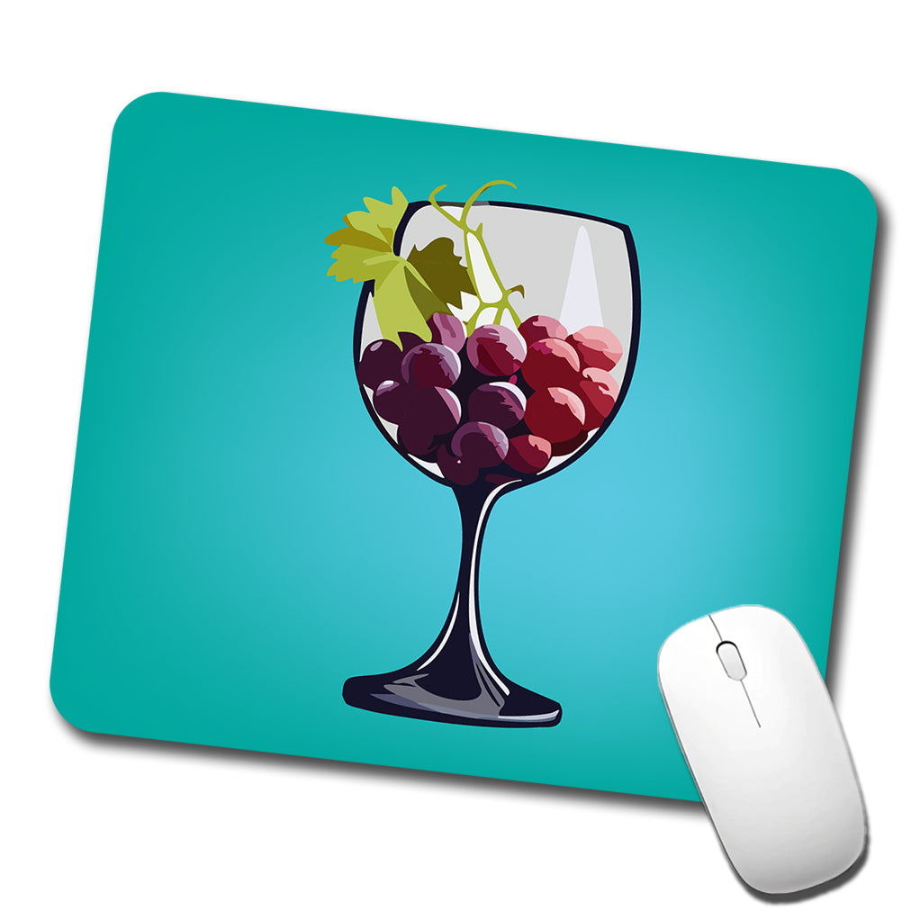 Wine Glass with Grapes Low Profile Mouse Pad Mat