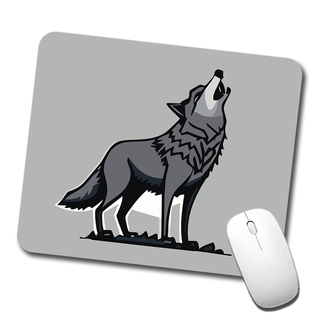 Wolf Howling Low Profile Mouse Pad Mat
