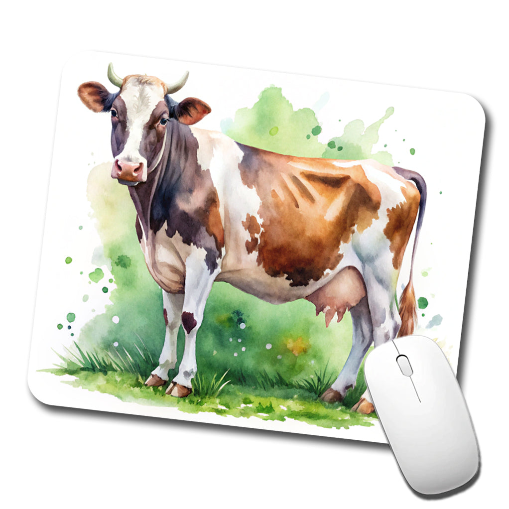Dairy Cow Watercolor Low Profile Mouse Pad Mat