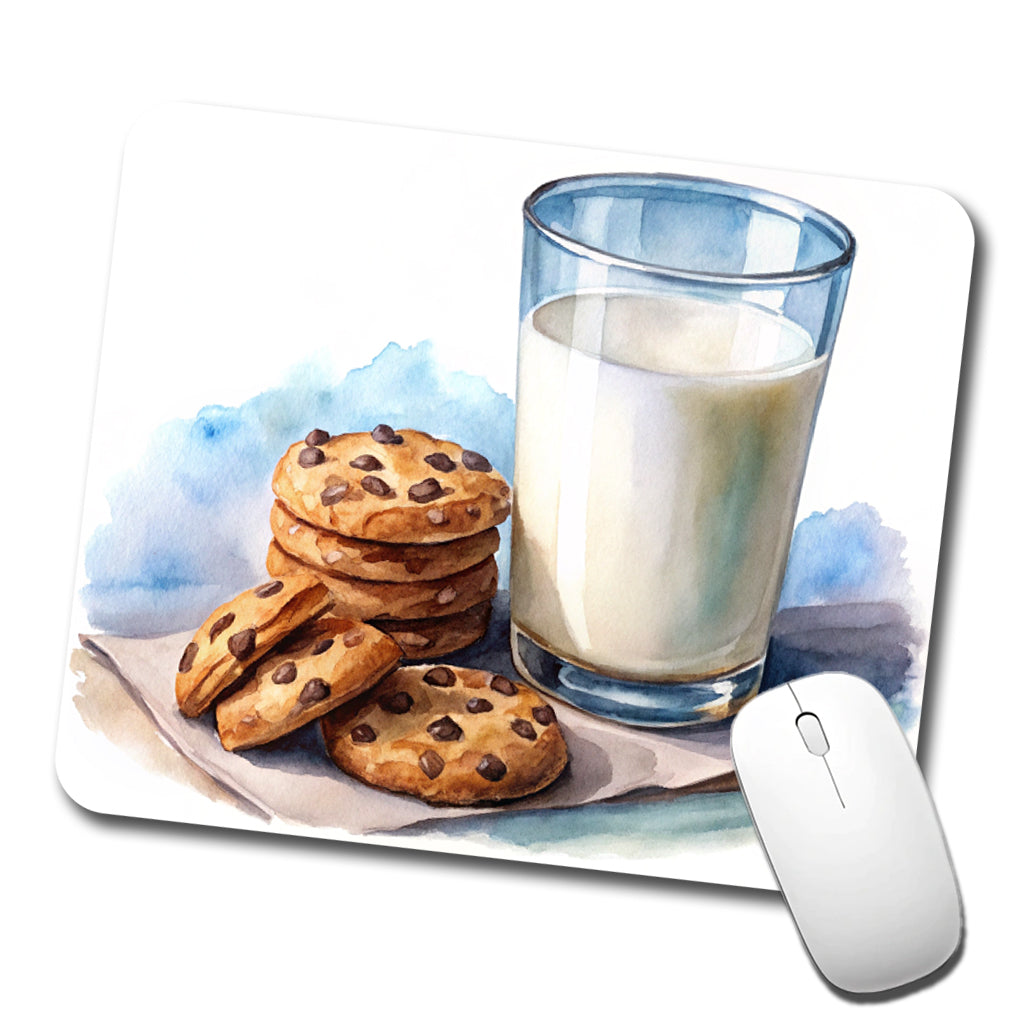 Milk Cookies Watercolor Low Profile Mouse Pad Mat