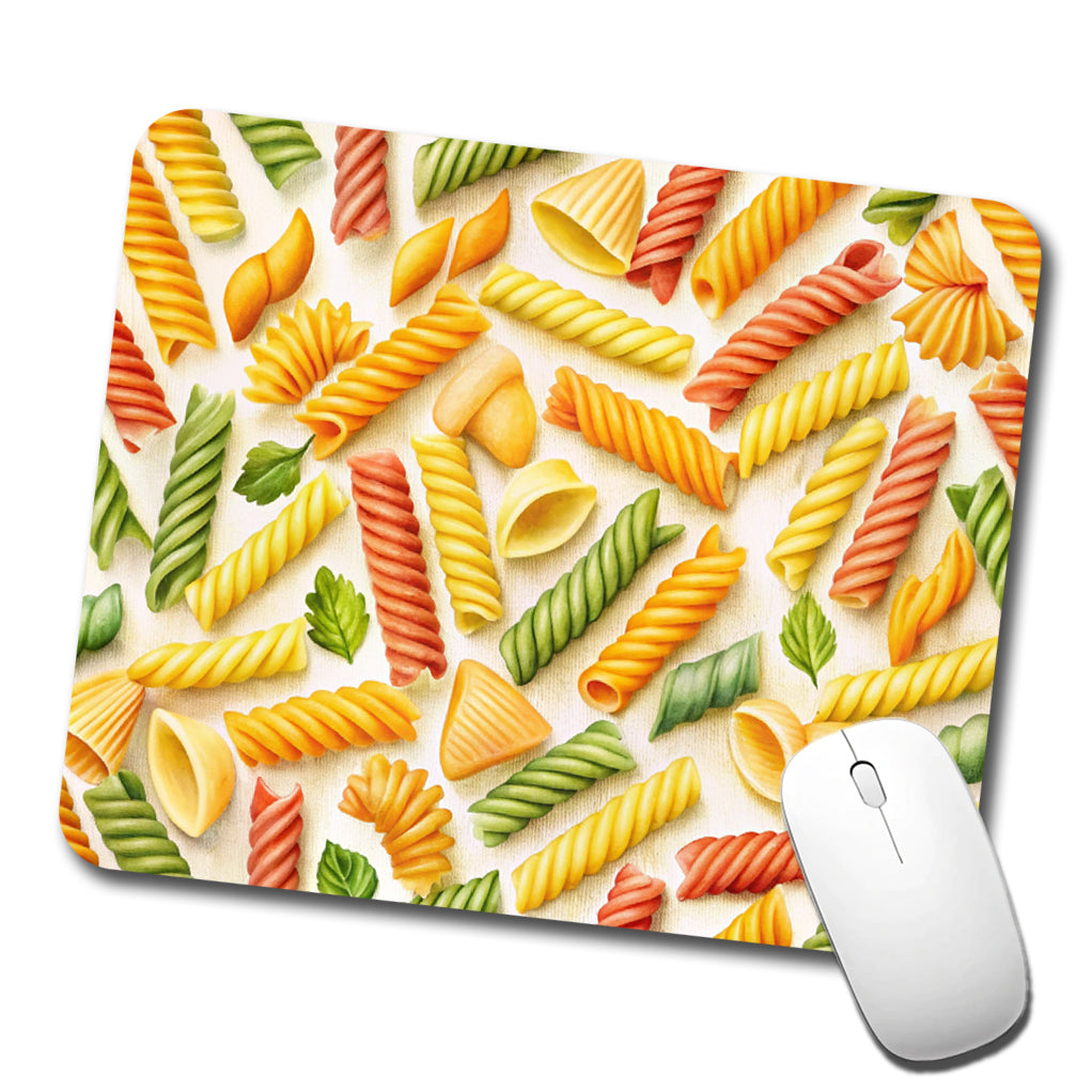 Pasta Noodles Watercolor Low Profile Mouse Pad Mat