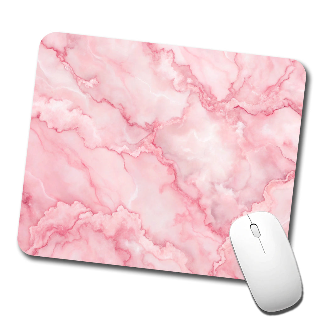 Pink Marble Background Watercolor Low Profile Mouse Pad Mat
