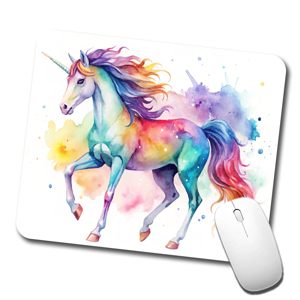 Unicorn Beautiful Watercolor Design Low Profile Mouse Pad Mat