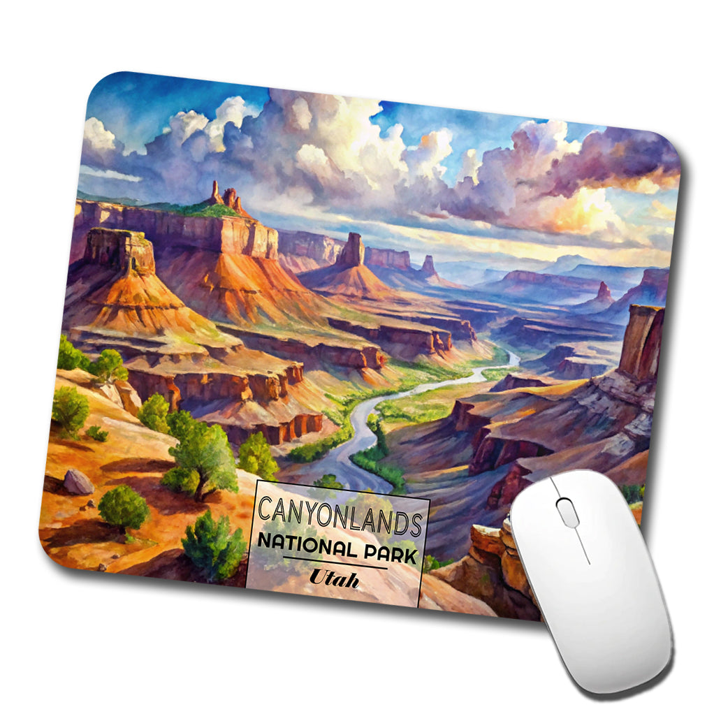 Canyonlands National Park Utah Watercolor Low Profile Mouse Pad Mat