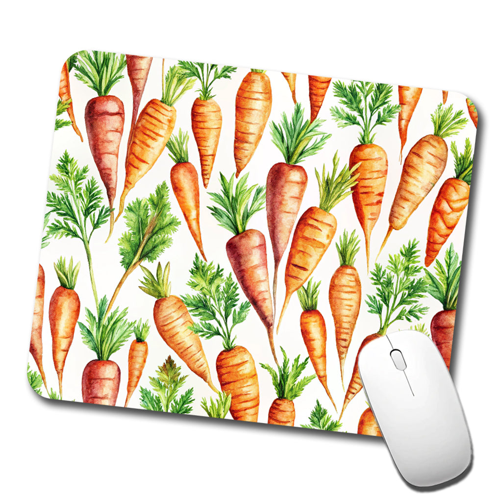 Carrots Vegetables Watercolor Low Profile Mouse Pad Mat