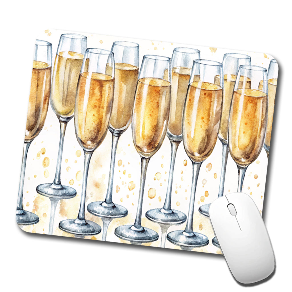 Champagne Glasses Low Profile Mouse Pad Mat