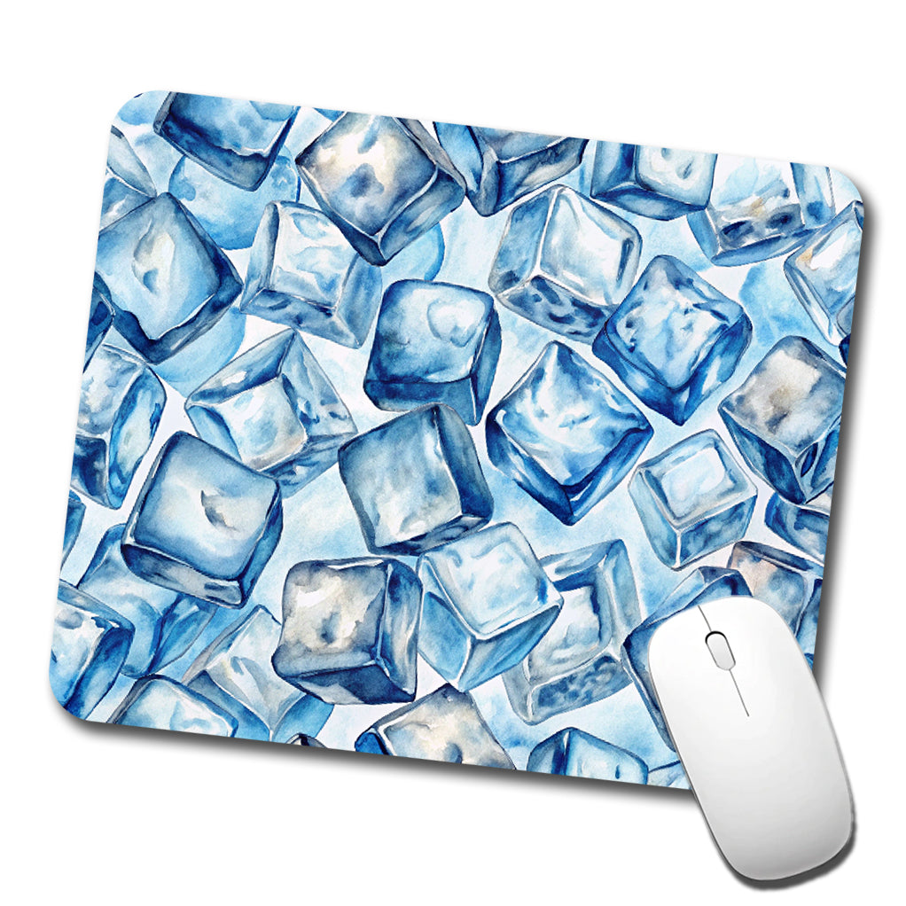 Crushed Ice Cubes Watercolor Low Profile Mouse Pad Mat