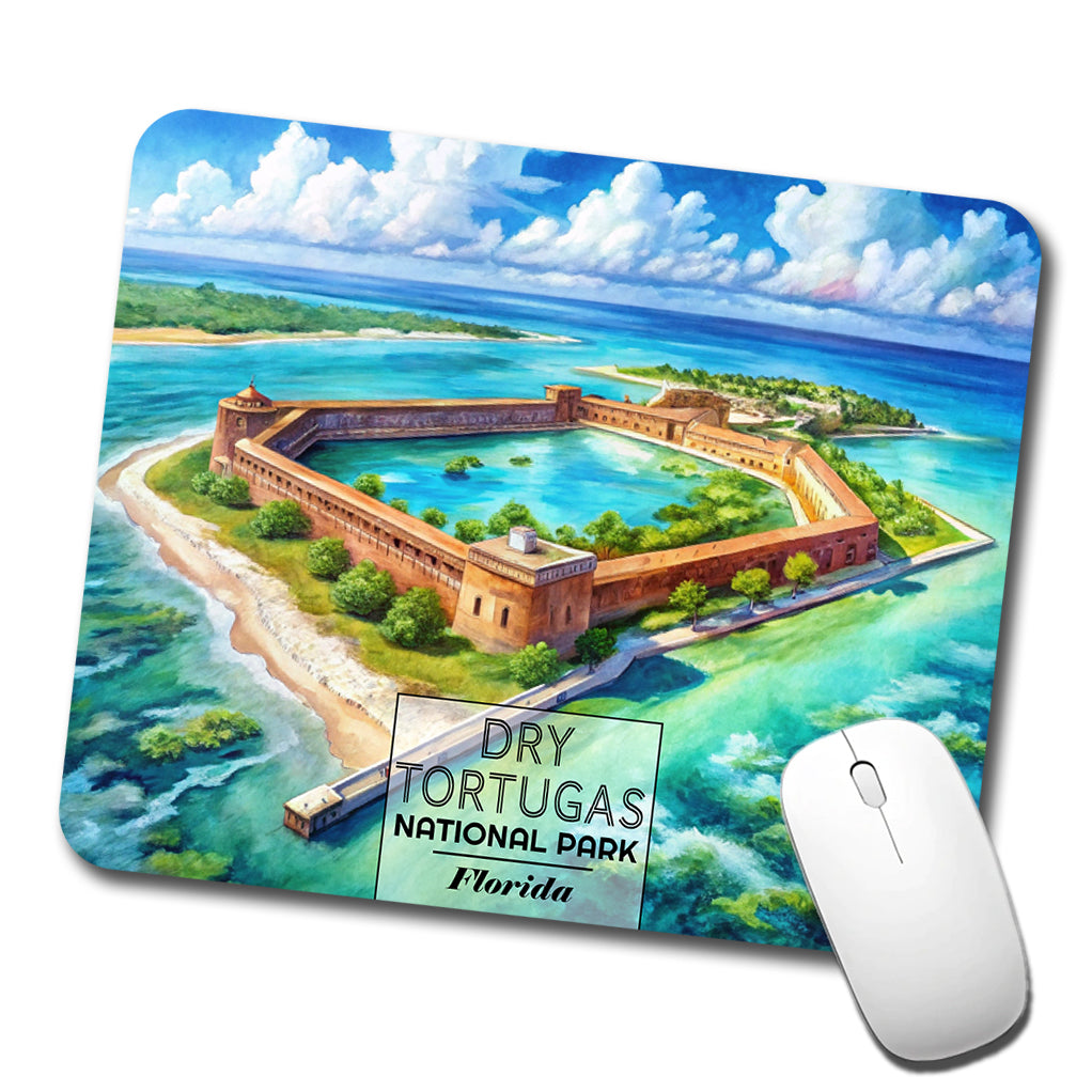 Dry Tortugas National Park Florida Watercolor Low Profile Mouse Pad Mat