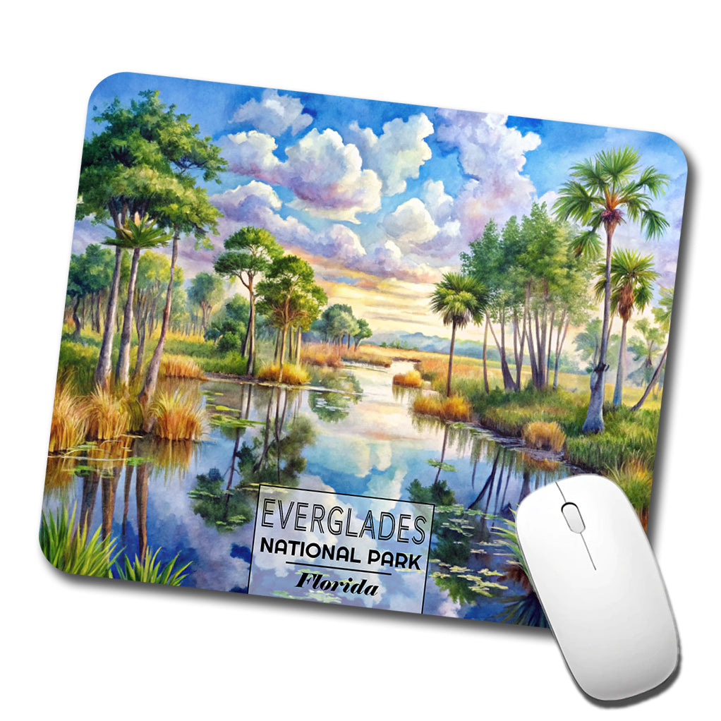 Everglades National Park Florida Watercolor Low Profile Mouse Pad Mat