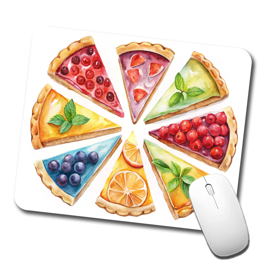 Fruit Pie Slices Low Profile Mouse Pad Mat
