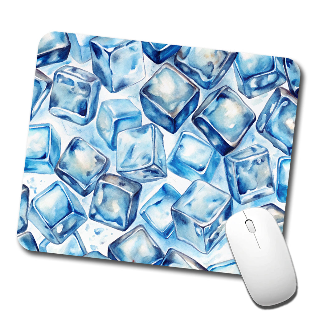 Ice Cubes Watercolor Low Profile Mouse Pad Mat