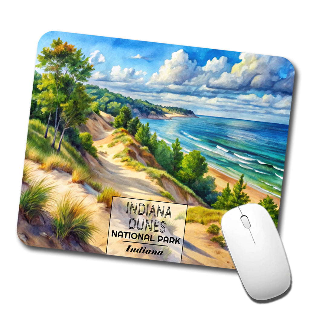 Indiana Dunes National Park Watercolor Low Profile Mouse Pad Mat