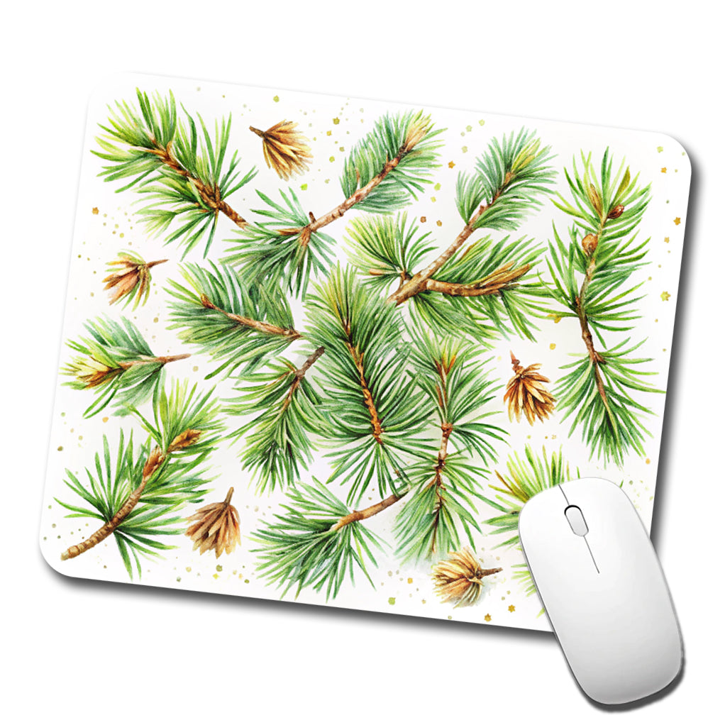Pine Needles Watercolor Low Profile Mouse Pad Mat