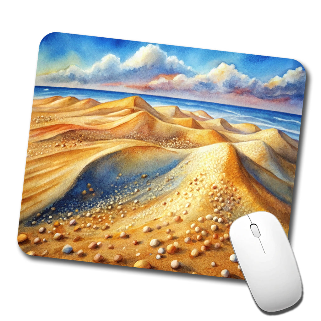 Sandy Desert Mountains Watercolor Low Profile Mouse Pad Mat