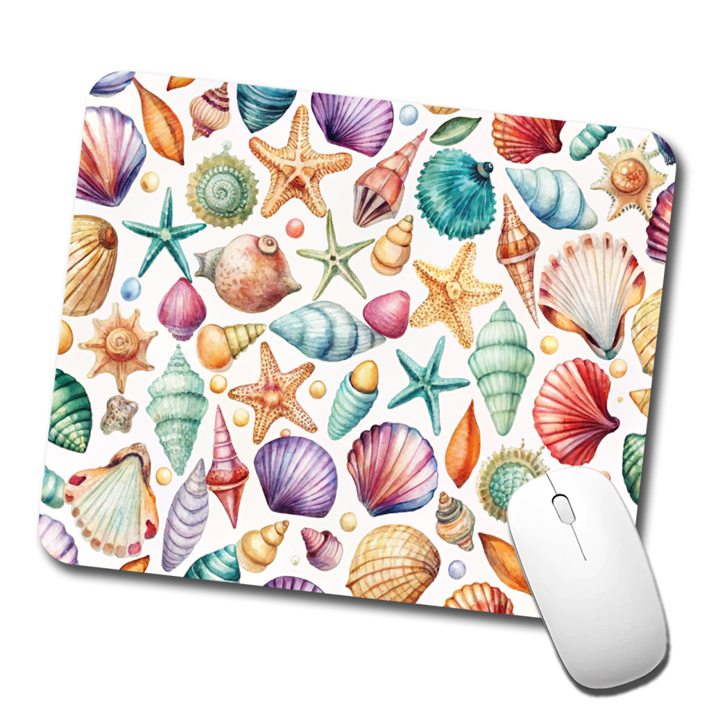 Shells Scattered Beach Low Profile Mouse Pad Mat