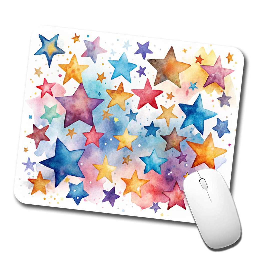 Stars Watercolor Low Profile Mouse Pad Mat