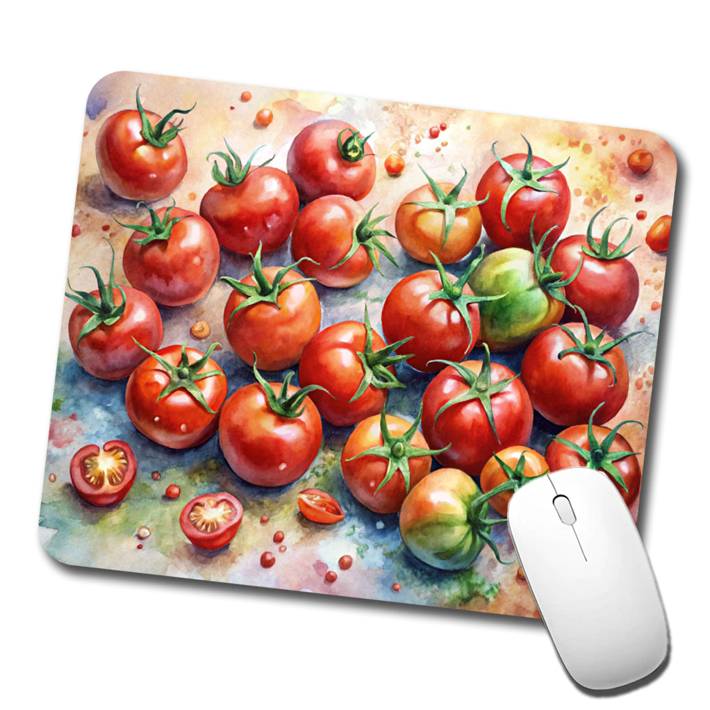 Tomatoes Watercolor Low Profile Mouse Pad Mat