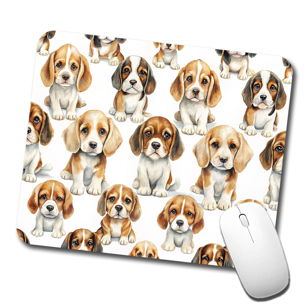 Adorable Puppies Dogs Low Profile Mouse Pad Mat