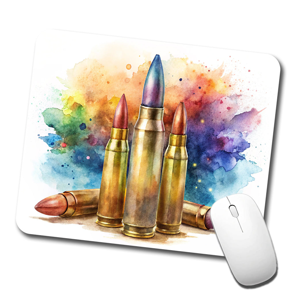 Bullets Watercolor Low Profile Mouse Pad Mat