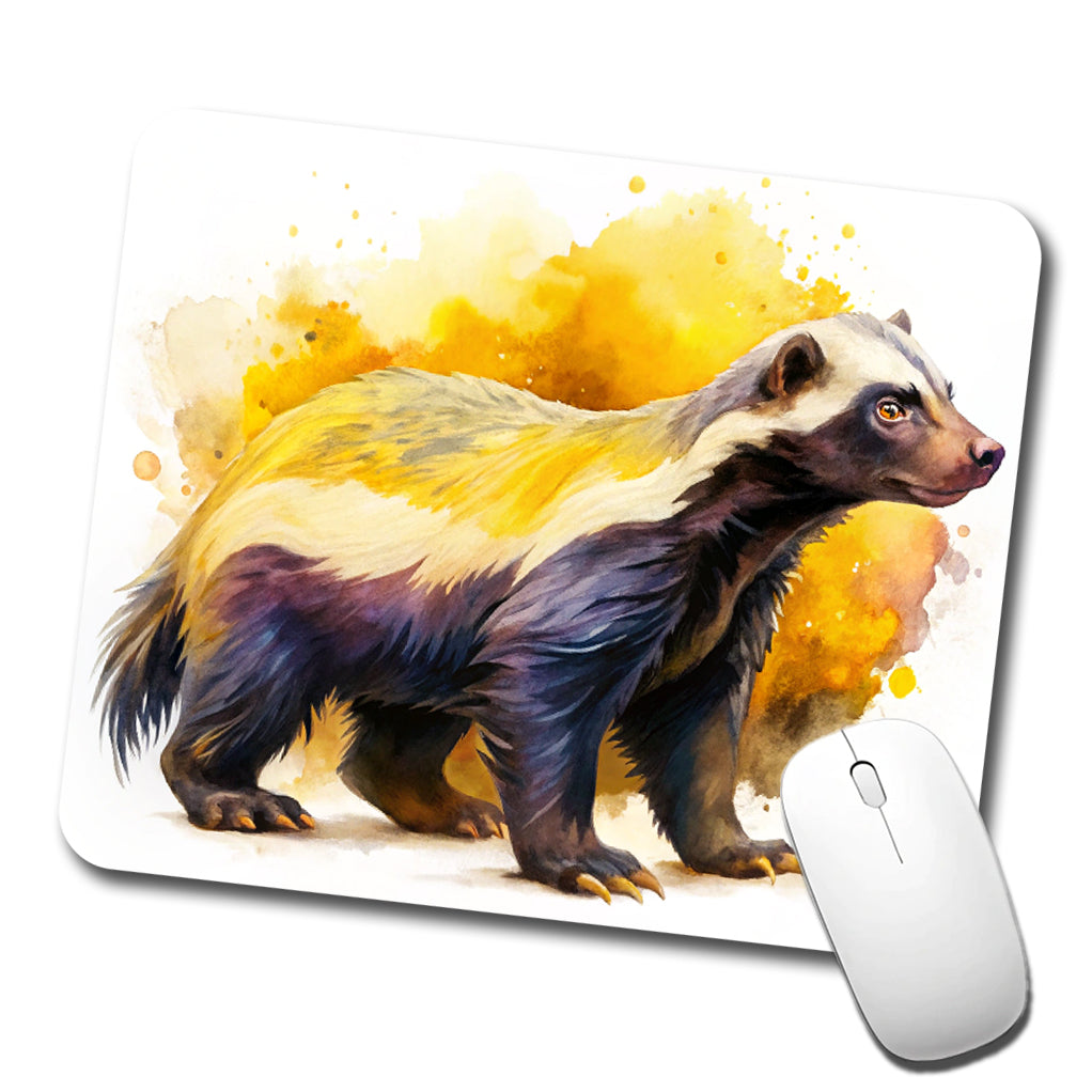 Honey Badger Watercolor Low Profile Mouse Pad Mat