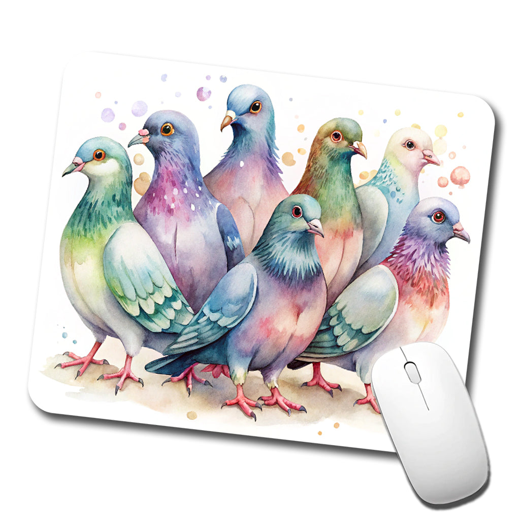 Lots Of Sweet Pigeons Low Profile Mouse Pad Mat