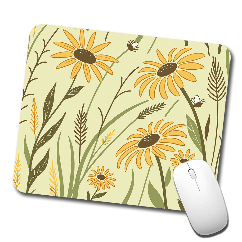 Lovely Sunflowers Low Profile Mouse Pad Mat