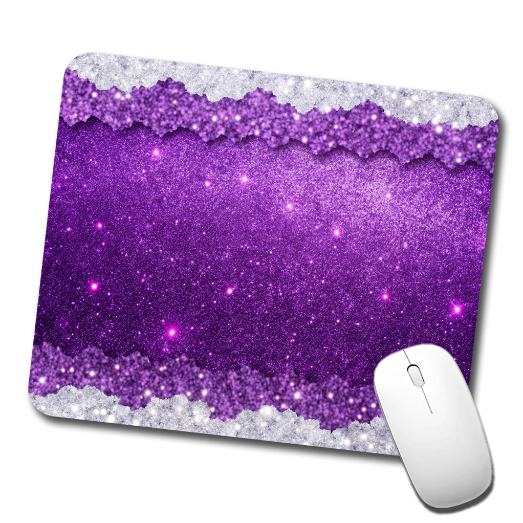 Purple Faux Glitter Low Profile Mouse Pad Mat