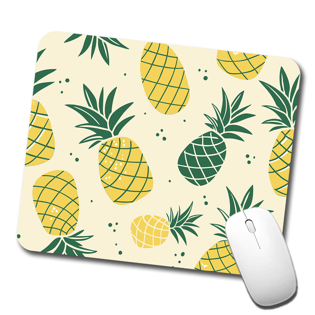 Scattered Tropical Pineapples Low Profile Mouse Pad Mat