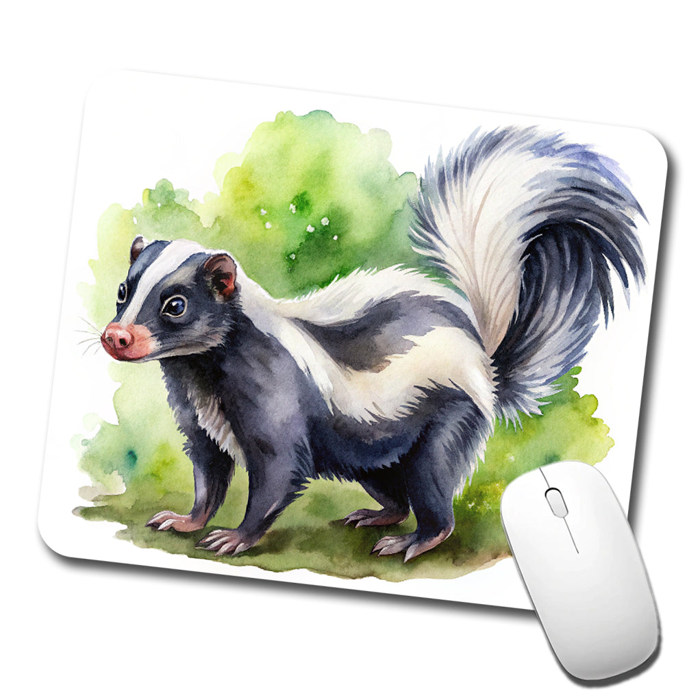 Skunk Watercolor Low Profile Mouse Pad Mat