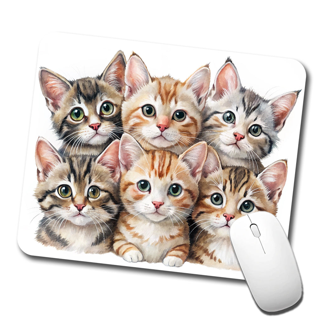 Sweet American Bobtail Cats Low Profile Mouse Pad Mat