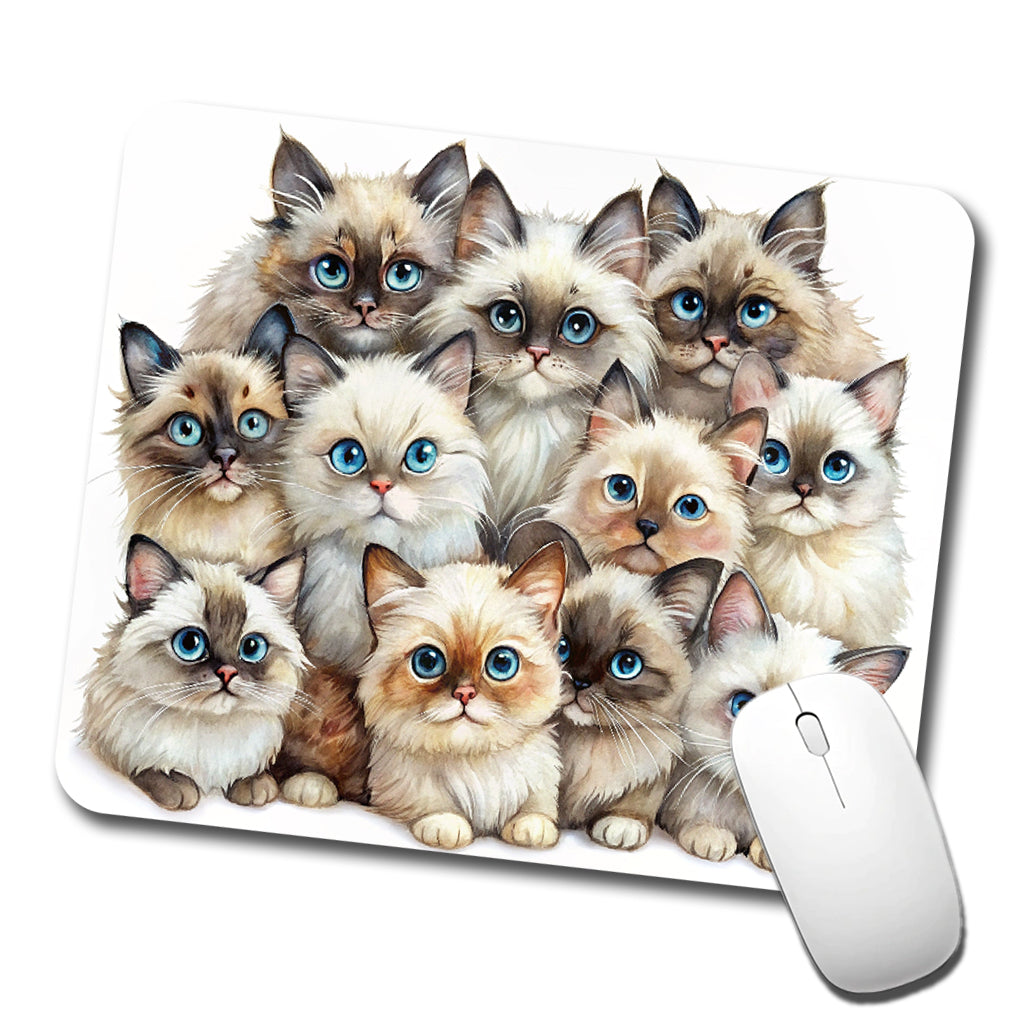Sweet Himalayan Cats Low Profile Mouse Pad Mat