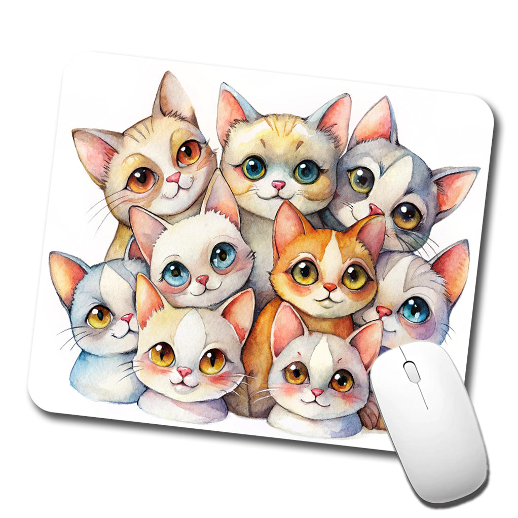 Sweet Khao Manee Cats Low Profile Mouse Pad Mat