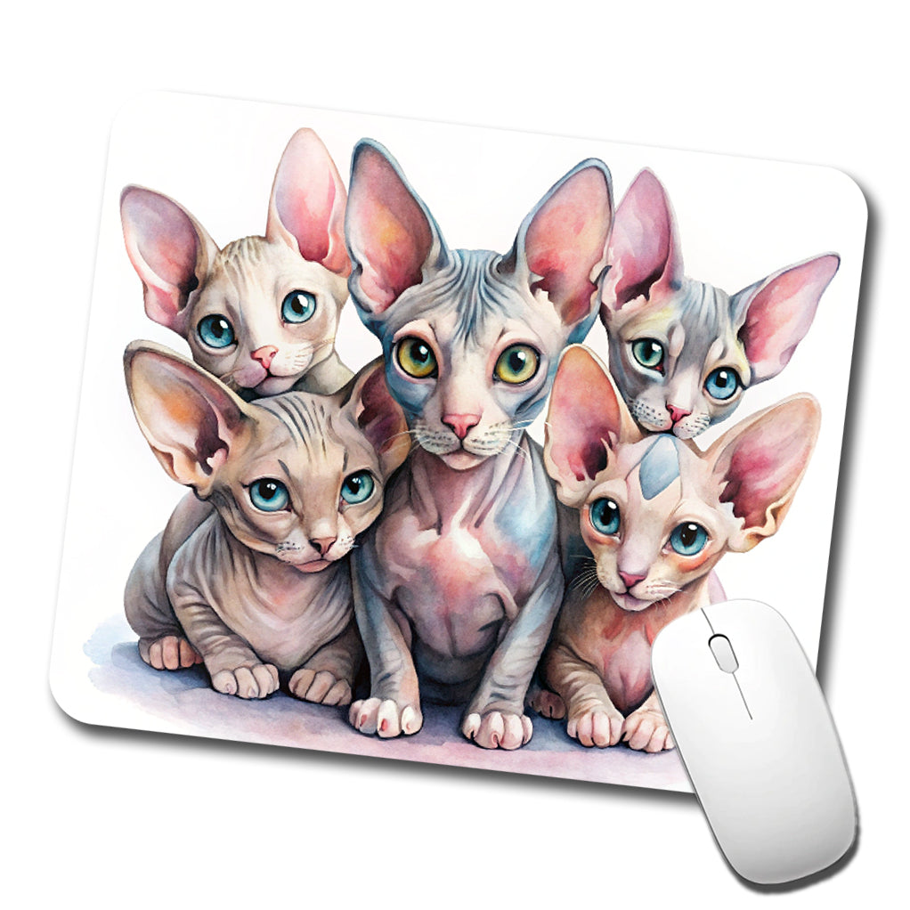 Sweet Sphynx Cats Low Profile Mouse Pad Mat