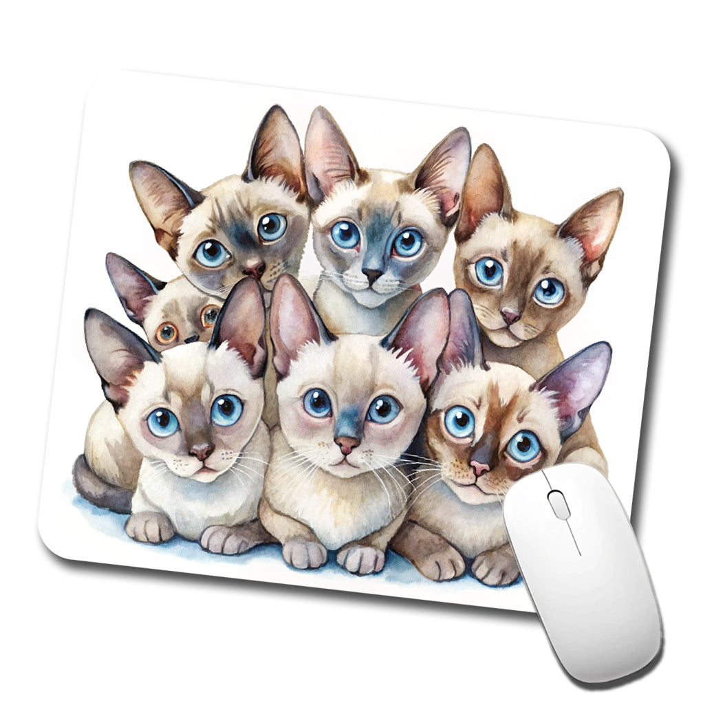 Sweet Tonkinese Cats Low Profile Mouse Pad Mat