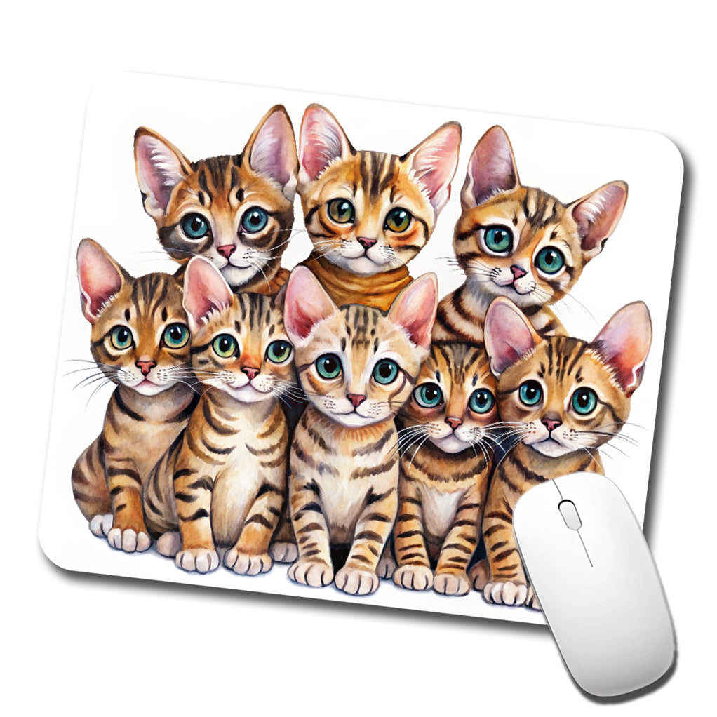 Sweet Toyger Cats Low Profile Mouse Pad Mat