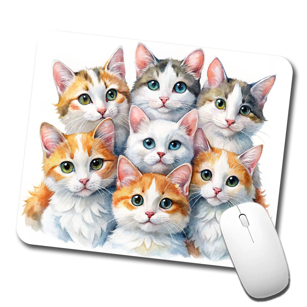 Sweet Turkish Van Cats Low Profile Mouse Pad Mat