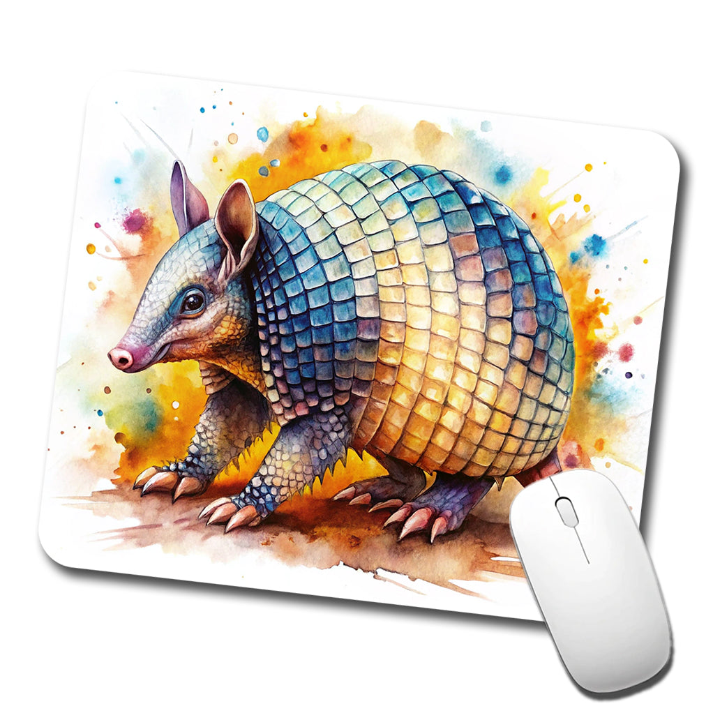 Armadillo Watercolor Low Profile Mouse Pad Mat