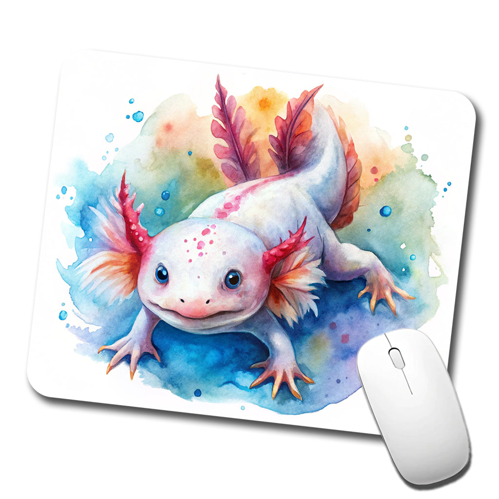 Axolotl Watercolor Low Profile Mouse Pad Mat