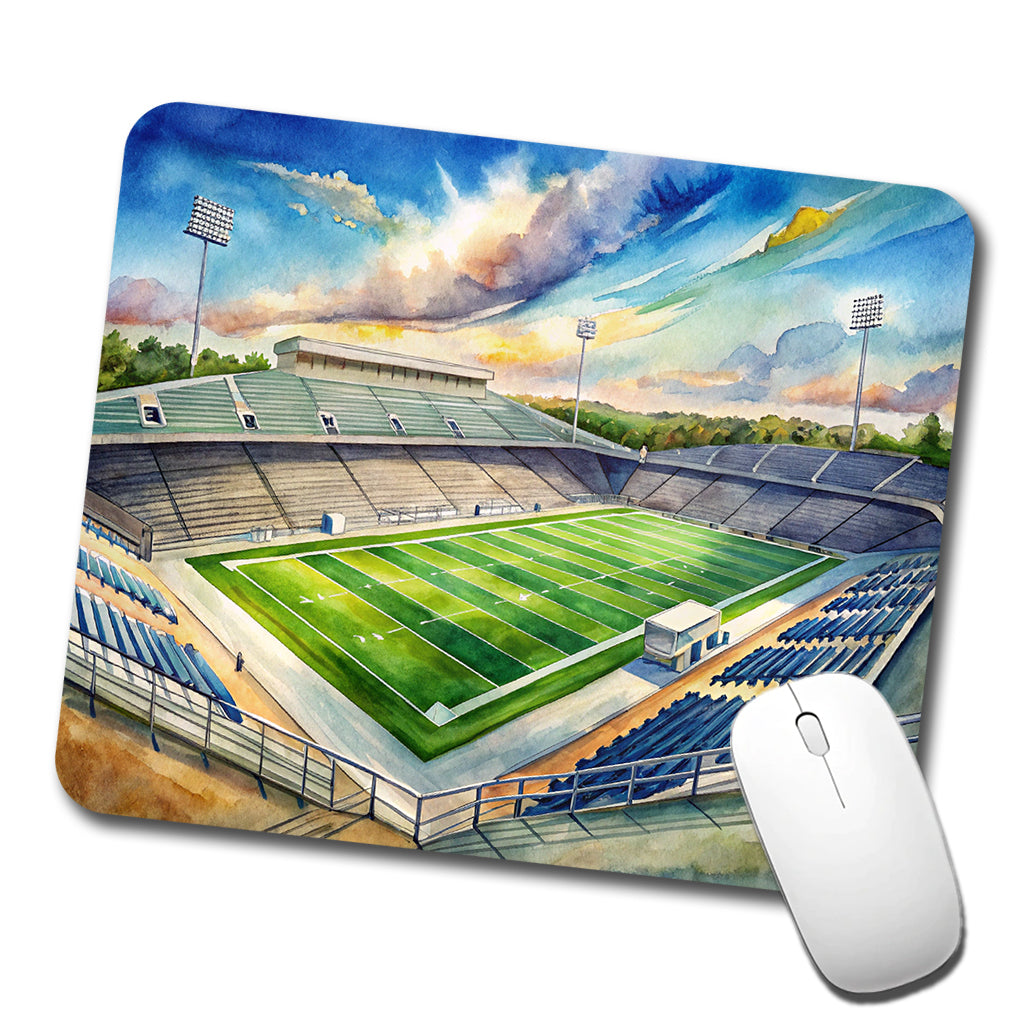 Football Game Field As Seen From Stadium Stands Watercolor Low Profile Mouse Pad Mat