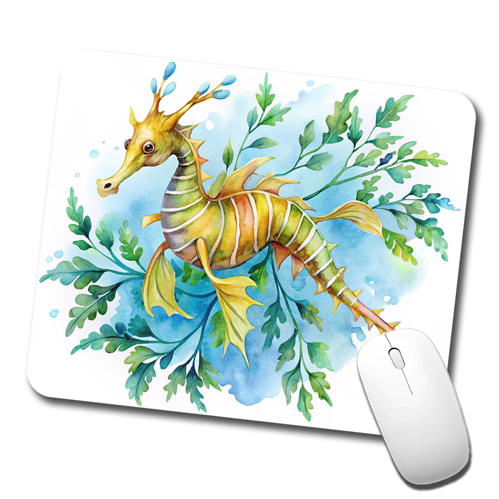 Leafy Seadragon Swimming Watercolor Low Profile Mouse Pad Mat